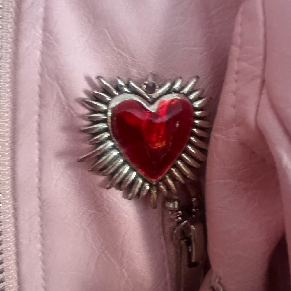 Dolls Kill Sugar Thrillz Cupids Arrow Embellished Faux Fur and Leather Moto Rare - Picture 4 of 11
